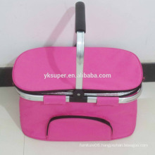 2015 Foldable picnic basket Polyester Insulated Picnic Basket Folding picnic cooler basket